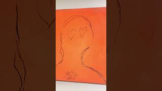 Sgraffito spray paint painting on canvas
