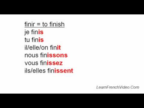 French Regular Verb Conjugation Chart