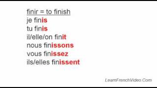 French Regular IR Verbs