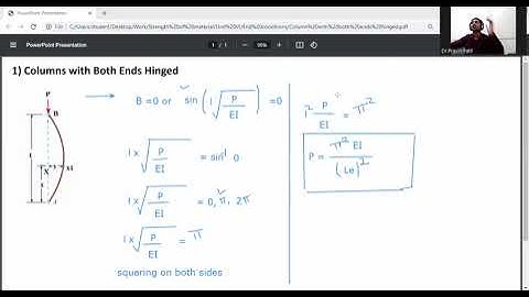 Derivation of column with both ends hinged/ Euler