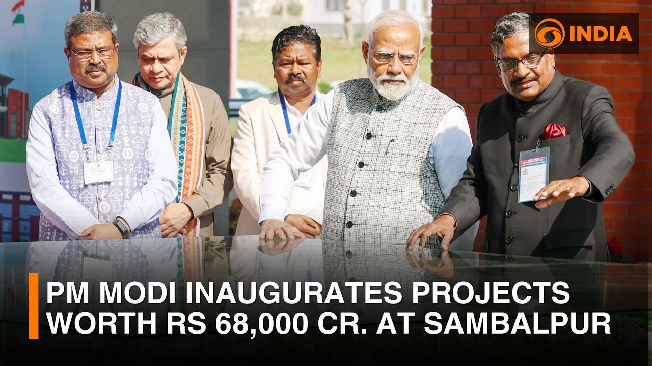 PM Modi inaugurates projects worth Rs 68,000 Cr. at Sambalpur | DD India
