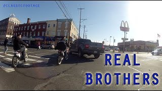 REAL BROTHERS on (2) CRF150R 4 Stroke Dirt Bikes STREET RIDE - GOPRO BIKELIFE RAW FOOTAGE