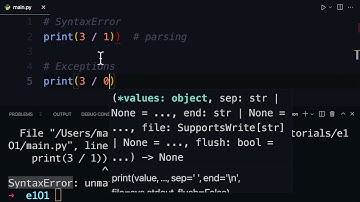Working With Python Exceptions and Differentiating From Syntax Errors