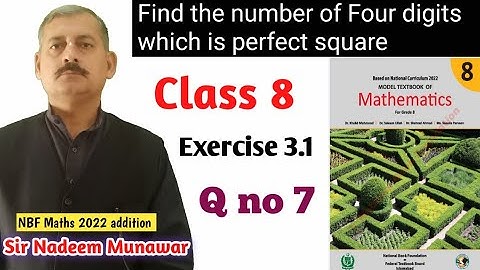 The  least number of four digits which is perfect Square Class 8 Exercise 3.1 Q no 7 Sir Nadeem Muna