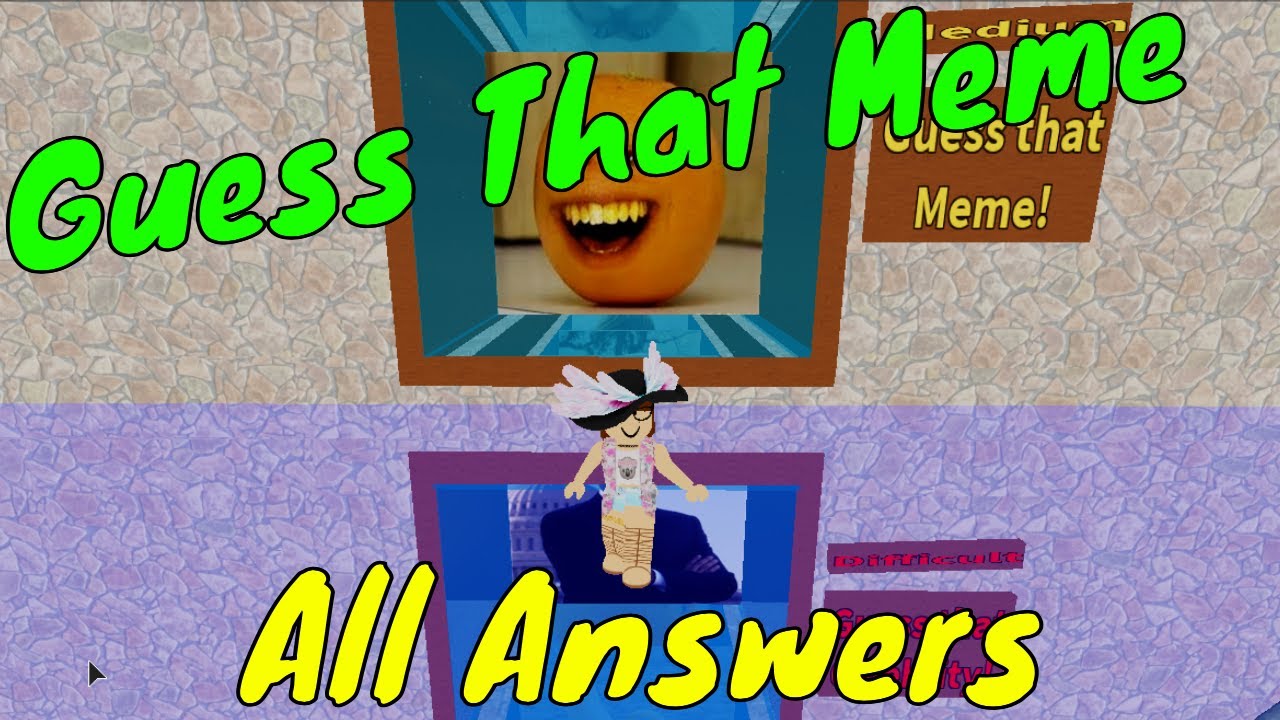 Roblox Guess That Character Guessing All The Memes Youtube - youtube roblox guess the meme