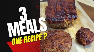 Vegan meatloaf, Vegan meatballs and Vegan Burgers ? 🤔 All from 1 Recipe? (impossible)?