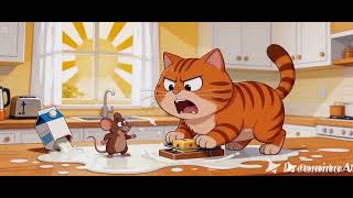 “funny cat and mouse chase” “classic cartoon comedy style