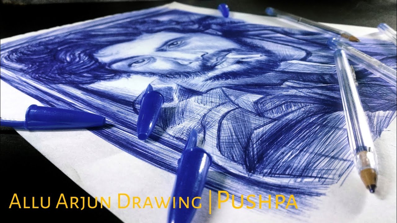 Portrait Drawing | using ballpoint pen drawing for beginners ...