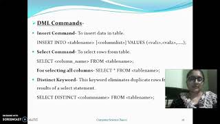 #29. Class12 #Computer Science #DBMS #DDL Commands #DML Commands