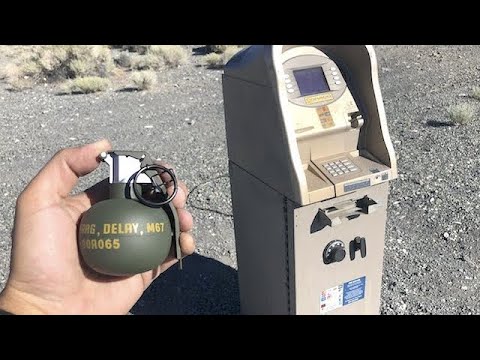 Throwing Grenade inside ATM machine