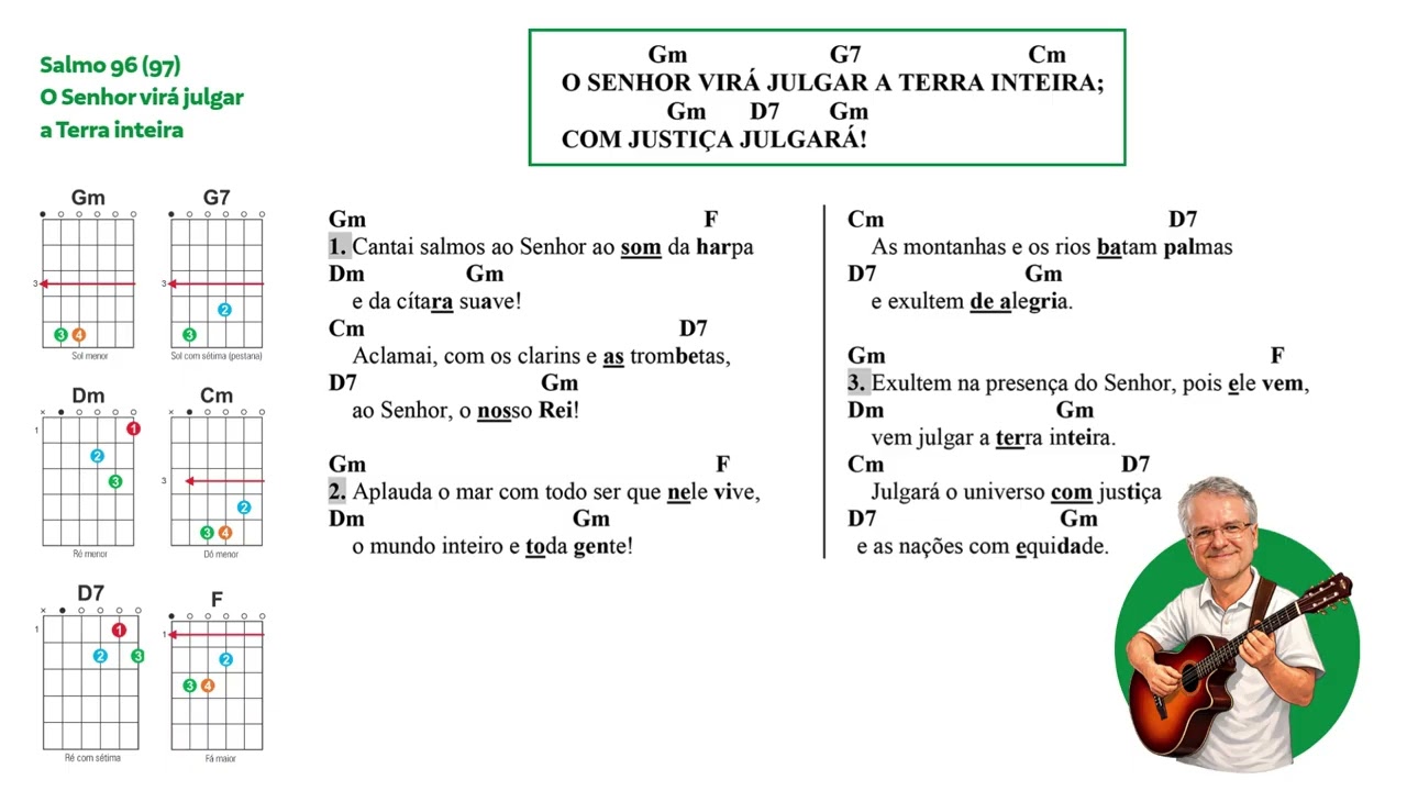 SALMO (97) 98 O SENHOR VIRÁ JULGAR A TERRA INTEIRA cifra violão