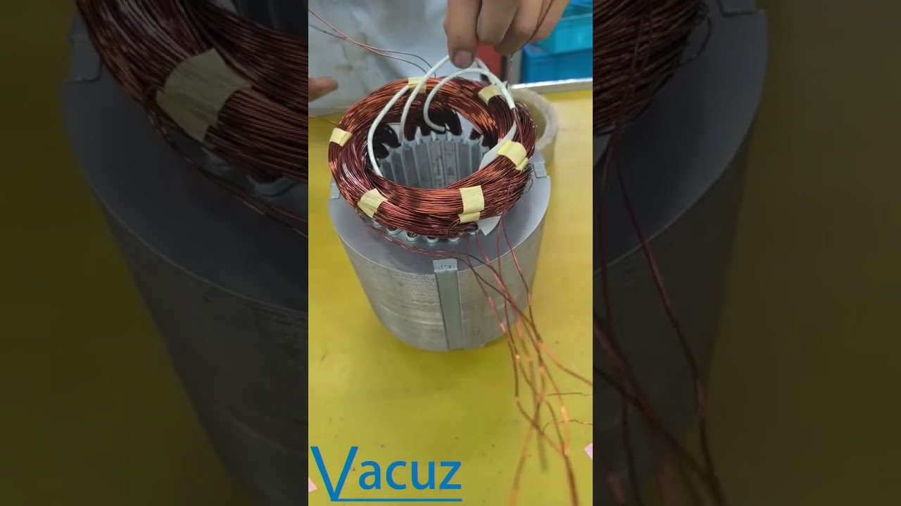 Vacuz How to Produce Induction Table Fan Motor Stator Coil? Coil Winding Lacing Machine