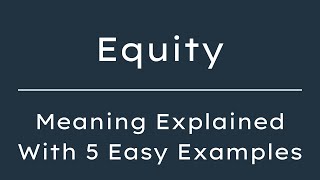 What Does Equity Mean Equity Meaning in English With 5 Example Sentences
