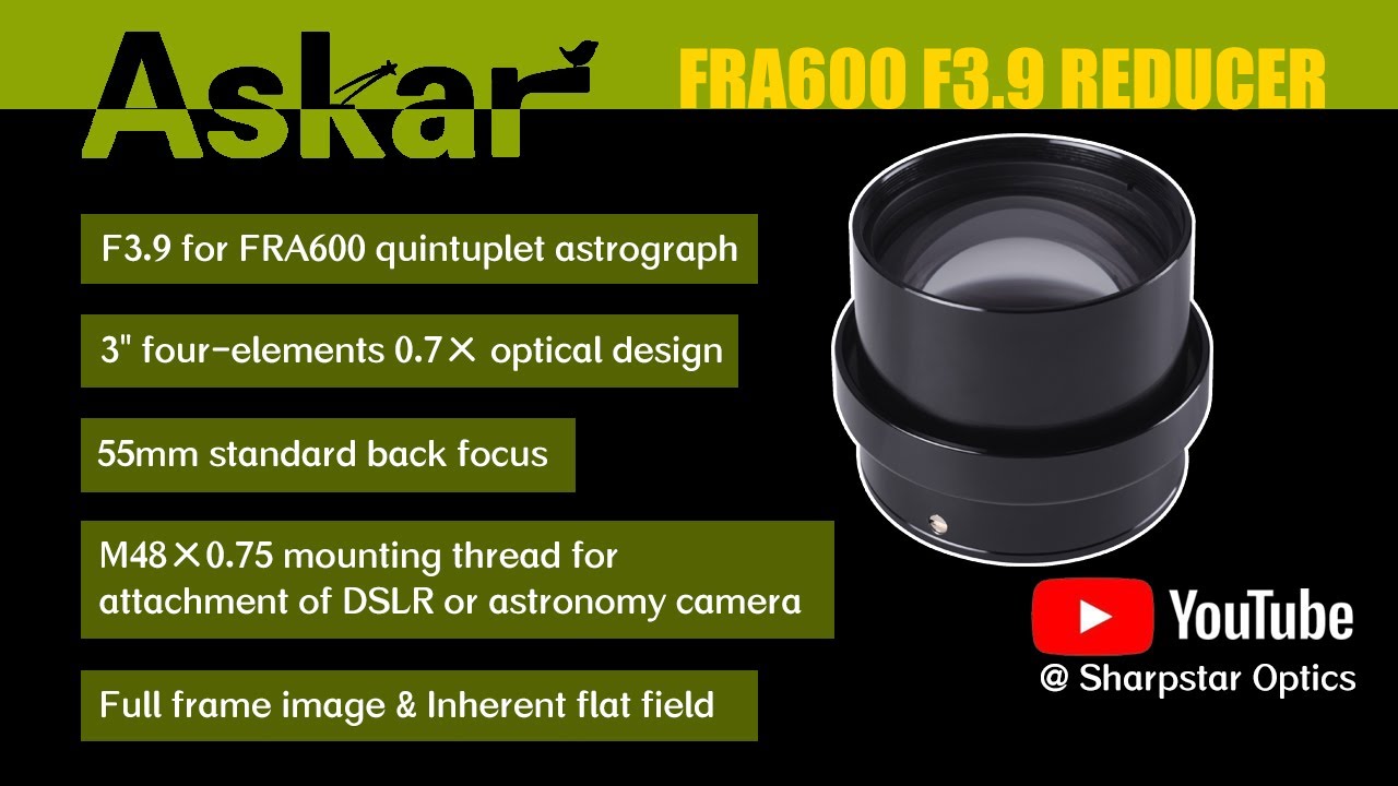 F3.9 Full Frame Reducer for FRA600