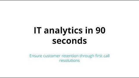 IT analytics in 90 seconds: Ensure customer retention through first call resolutions