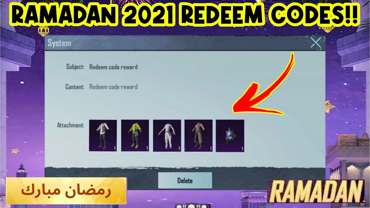 PUBG MOBILE Ramadan New Redeem Codes 2021 | Outfits and Mask | Ramzan Kareem New Event