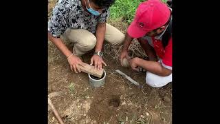 Measurement of infiltration capacity using double ring infiltrometer in AFU