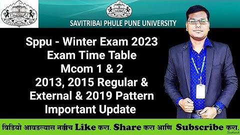 Mcom 1 & 2 - 2019 Pattern, 2013 & 2015 Pattern - Sppu Winter Exam 2023 Time Table