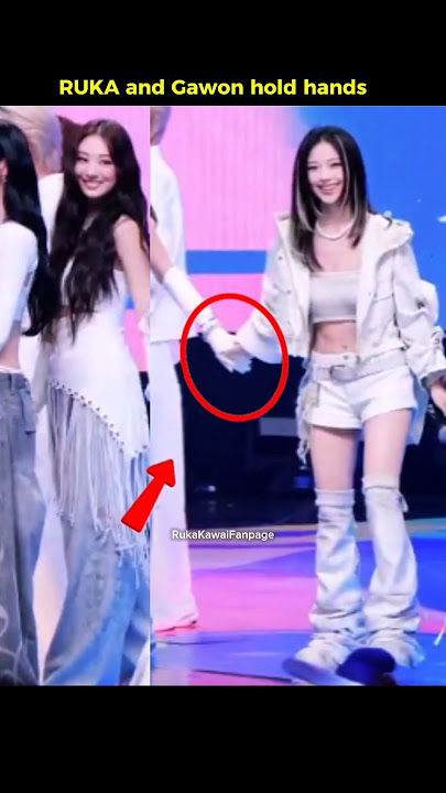 RUKA Babymonster and GAWON Meovv hold hand Babymonster MCountdown #RUKA #BABYMONSTER #MEOVV #GAWON