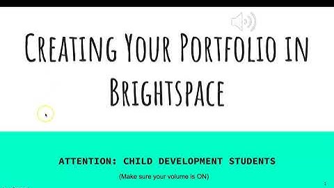 Creating an ePortfolio in Brightspace