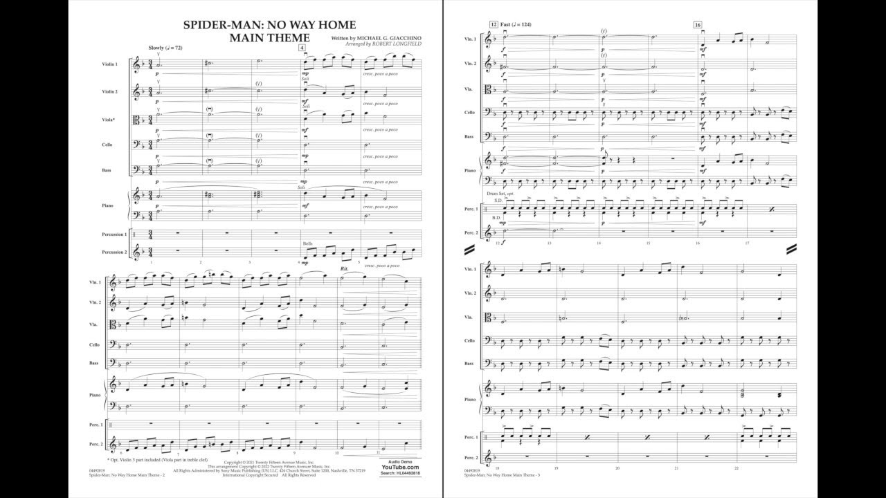 Spider-Man: No Way Home (Main Theme) sheet music for piano solo