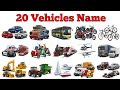 20 Vehicles Name for Kids 🚗 | बच्चों के लिए वाहन नाम | Learn Vehicles in English &amp; Hindi 