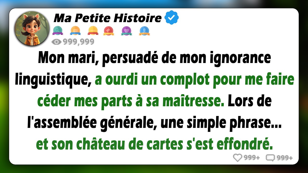 Mon mari pensait que je ne maîtrisais aucune langue étrangère et avait prévu de me tromper pour...