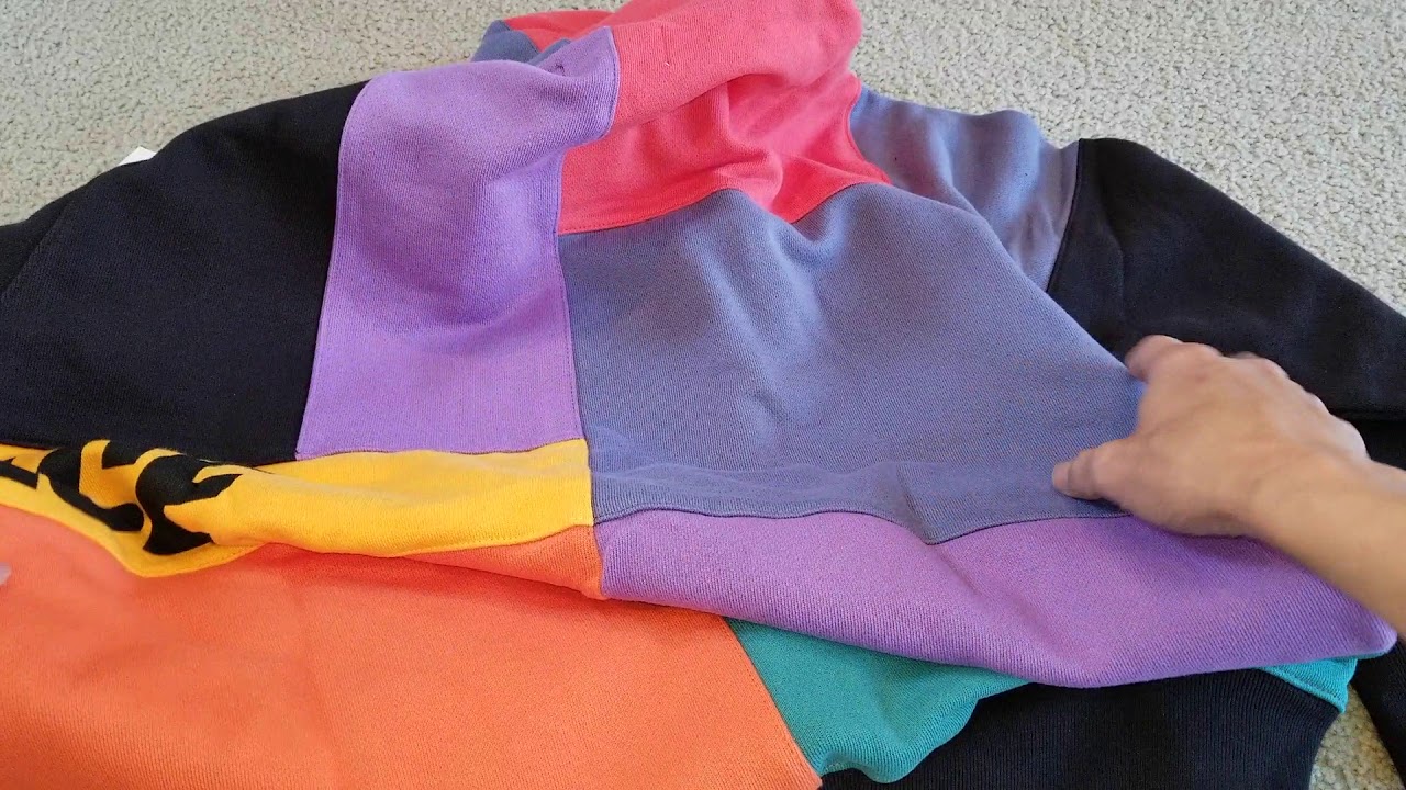 Palace Skateboards PATCH HOOD SWEATSHIRT MULTI Black XL + Try On Body Fit!