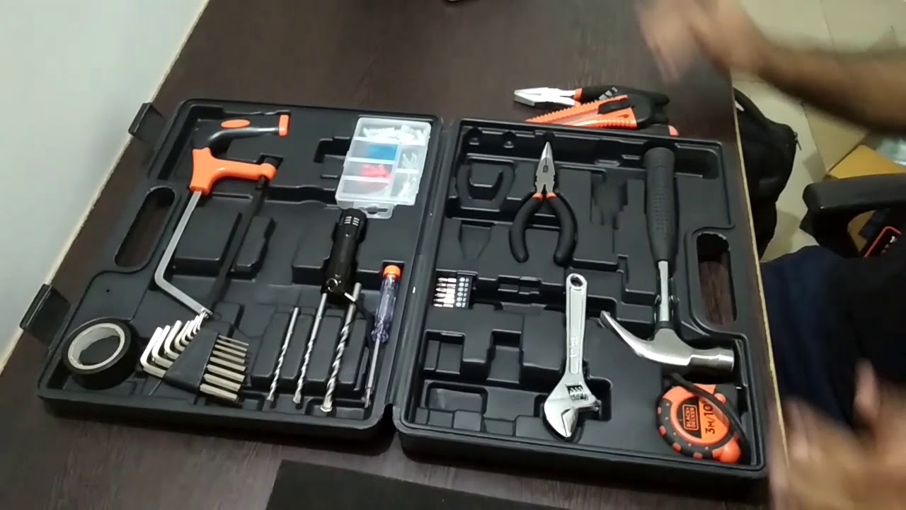 Black Decker 108 Piece Hand Tool Kit Unboxing Youtube
