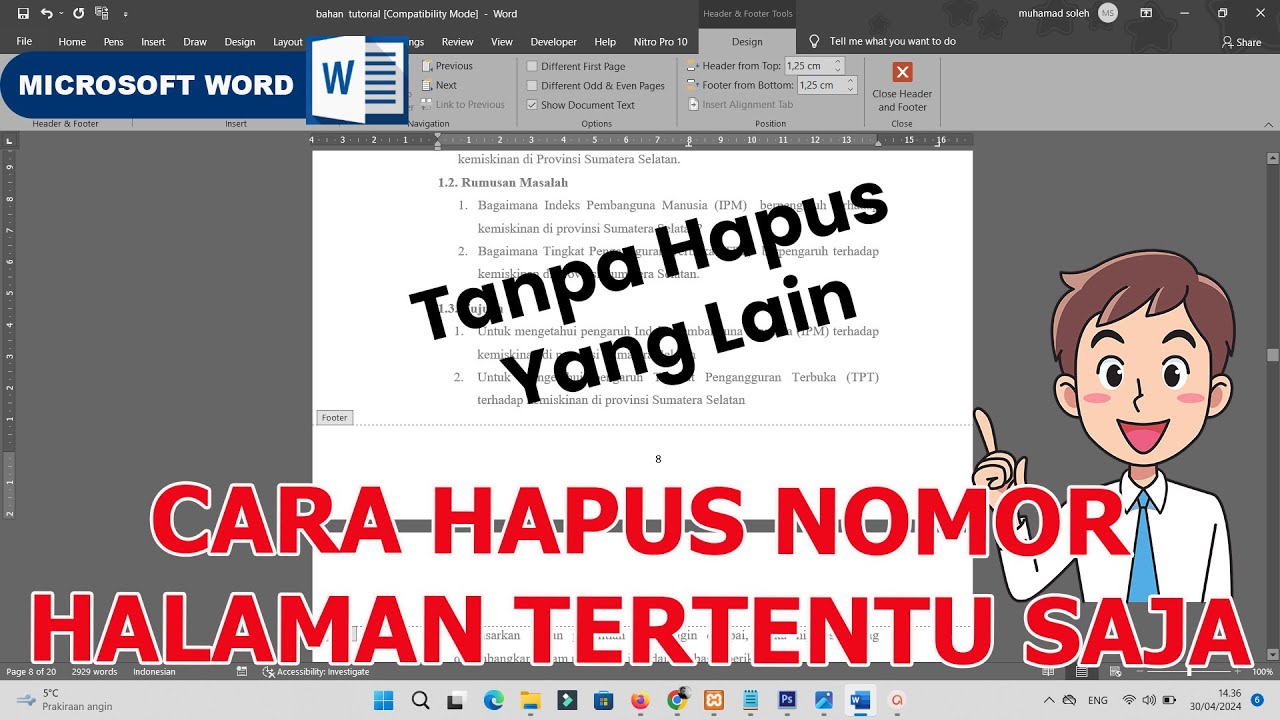 Cara Hapus Nomor Halaman Di Word Tanpa Menghapus Halaman Yang Lain Cara hapus nomor halaman di word tanpa menghapus halaman yang lain