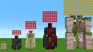 Which ALL minecraft IRON GOLEMS will survive longer in lava?