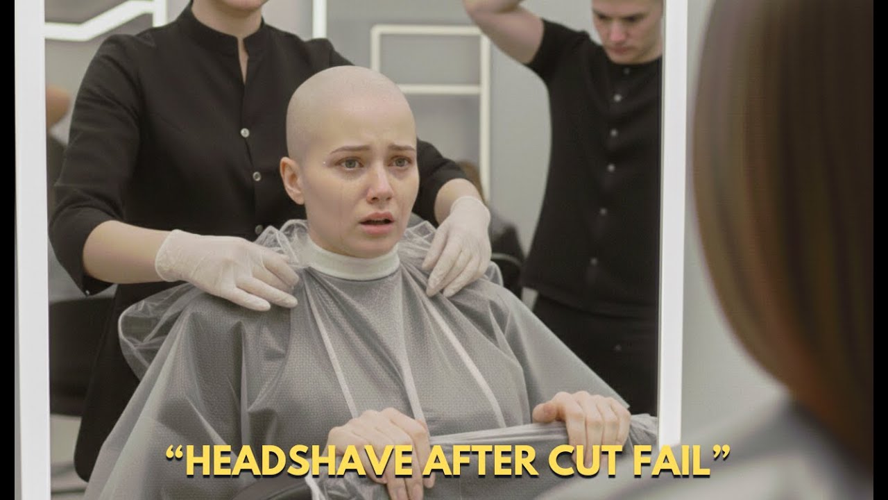 Женщина полностью обрила голову после неудачной стрижки в школе.