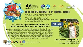 Biodiversity Online Day 4: Let Your Data Speak for Itself!