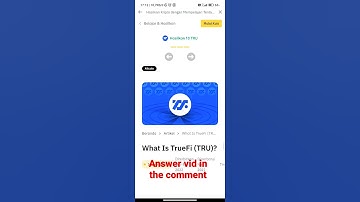 binance learn and earn What is TrueFi (TRU)? correct answer video on comment #binance #binancequiz