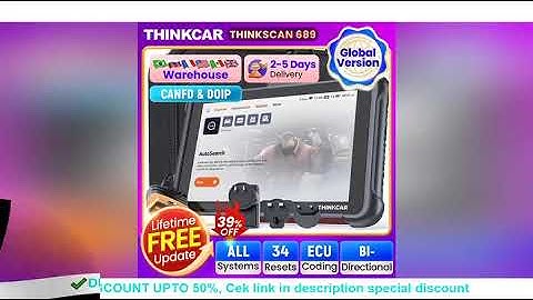 THINKCAR THINKSCAN 689 Car Diagnostic Tools CANFD DOIP Bi-directional ECU Coding 34 Resets Life Free