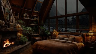 Sleep Sounds: Rain with Crackling Fireplace & Gentle Thunder for Relaxation | 10 Hours