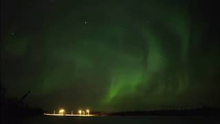 Aurora dunes in real time 2018 Fort Mcmurray, Alberta, Canada