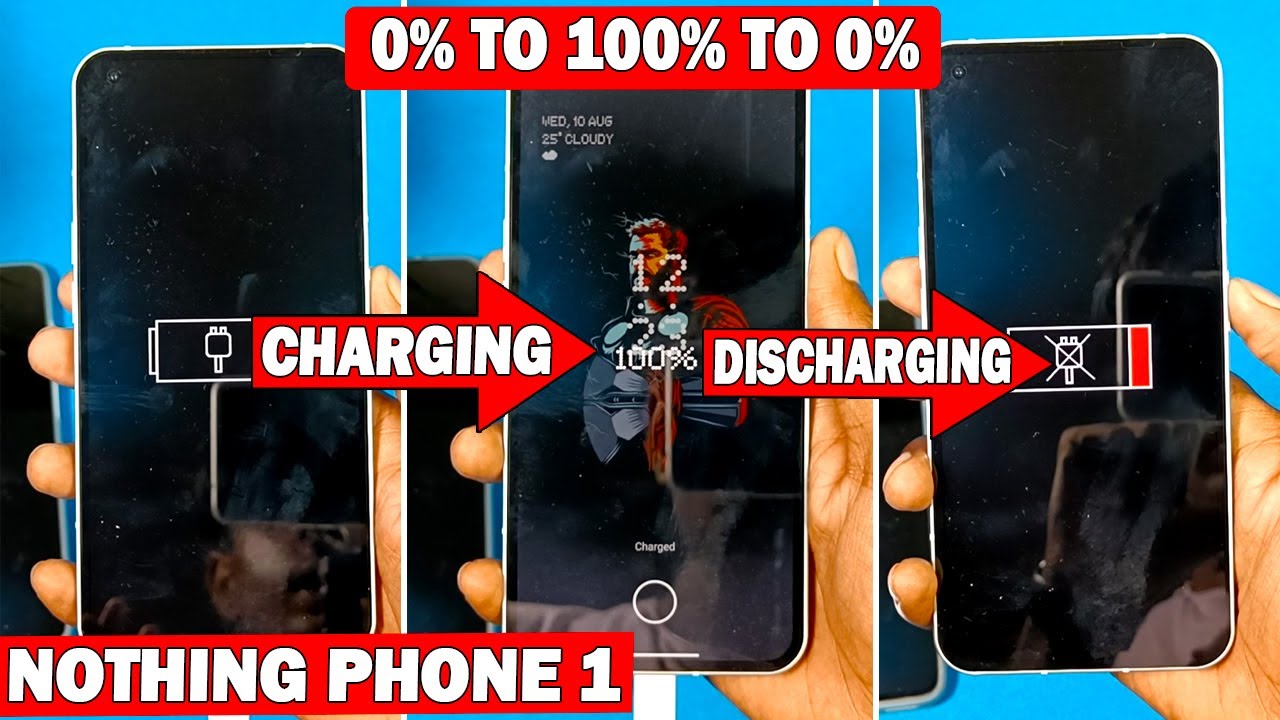 Nothing Phone 1 Battery Drain and Charging Test 🔋⚡ 0 To 100 To 0