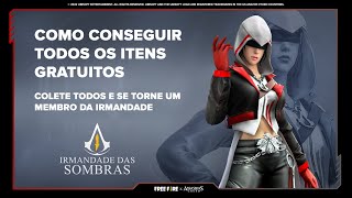 Como coletar todos os Itens Gratuitos! | Free Fire X Assassin's Creed