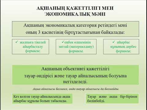 Бейне: Ақша – бұл Ақша: мәні, түрлері және қызметі