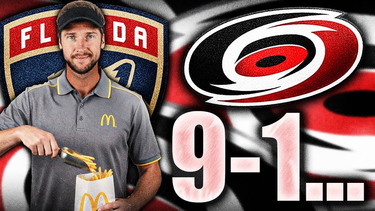 SERGEI BOBROVSKY LETS IN 9 GOALS: TERRIBLE FLORIDA PANTHERS LOSS TO THE CAROLINA HURRICANES