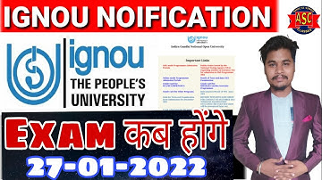 IGNOU 27 जनवरी 2022 Exam कब होंगे? || IGNOU Exam 2022