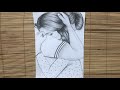 Valentines day drawing  how to draw a romantic couple cuddling  easy pencil sketch