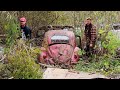 Abandoned rare 1955 vw beetle found buried in junkyard sitting 51 years rescued  4 full restoration