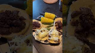 Ribeye cheesesteak sandwich 🥪 with corn 🌽