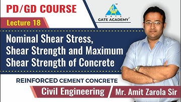 Nominal Shear Stress, Shear Strength and Maximum Shear... | Lecture 18 | Reinforced Cement Concrete