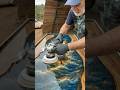 Resin table with a religious detail