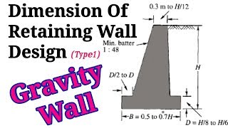 Basic rule of retaining wall design// Retaining wall की dimension कैसे निकालें