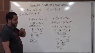 Solve for x With or Without Fractions