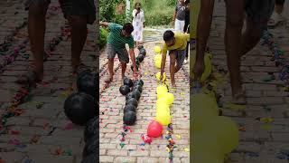 Who will lucky Pop the 100 Balloon Challenge Race #game #shorts